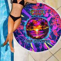 Chuuk Tropical Sunset Coordinates Beach Blanket Neon Graffiti Polynesian Tribal