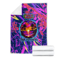 Chuuk Tropical Sunset Coordinates Blanket Neon Graffiti Polynesian Tribal