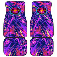 Chuuk Tropical Sunset Coordinates Car Mats Neon Graffiti Polynesian Tribal