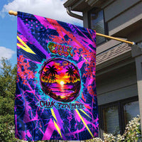 Chuuk Tropical Sunset Coordinates Garden Flag Neon Graffiti Polynesian Tribal