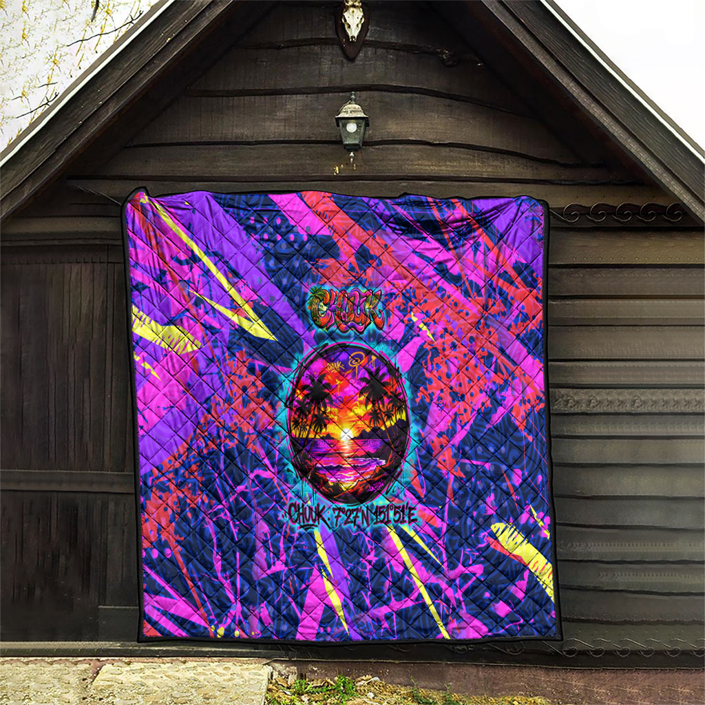 Chuuk Tropical Sunset Coordinates Quilt Neon Graffiti Polynesian Tribal