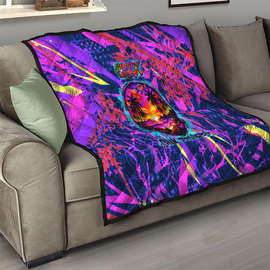 Chuuk Tropical Sunset Coordinates Quilt Neon Graffiti Polynesian Tribal
