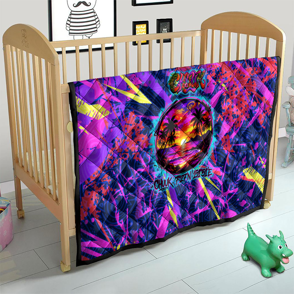Chuuk Tropical Sunset Coordinates Quilt Neon Graffiti Polynesian Tribal