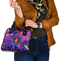 Chuuk Tropical Sunset Coordinates Shoulder Handbag Neon Graffiti Polynesian Tribal
