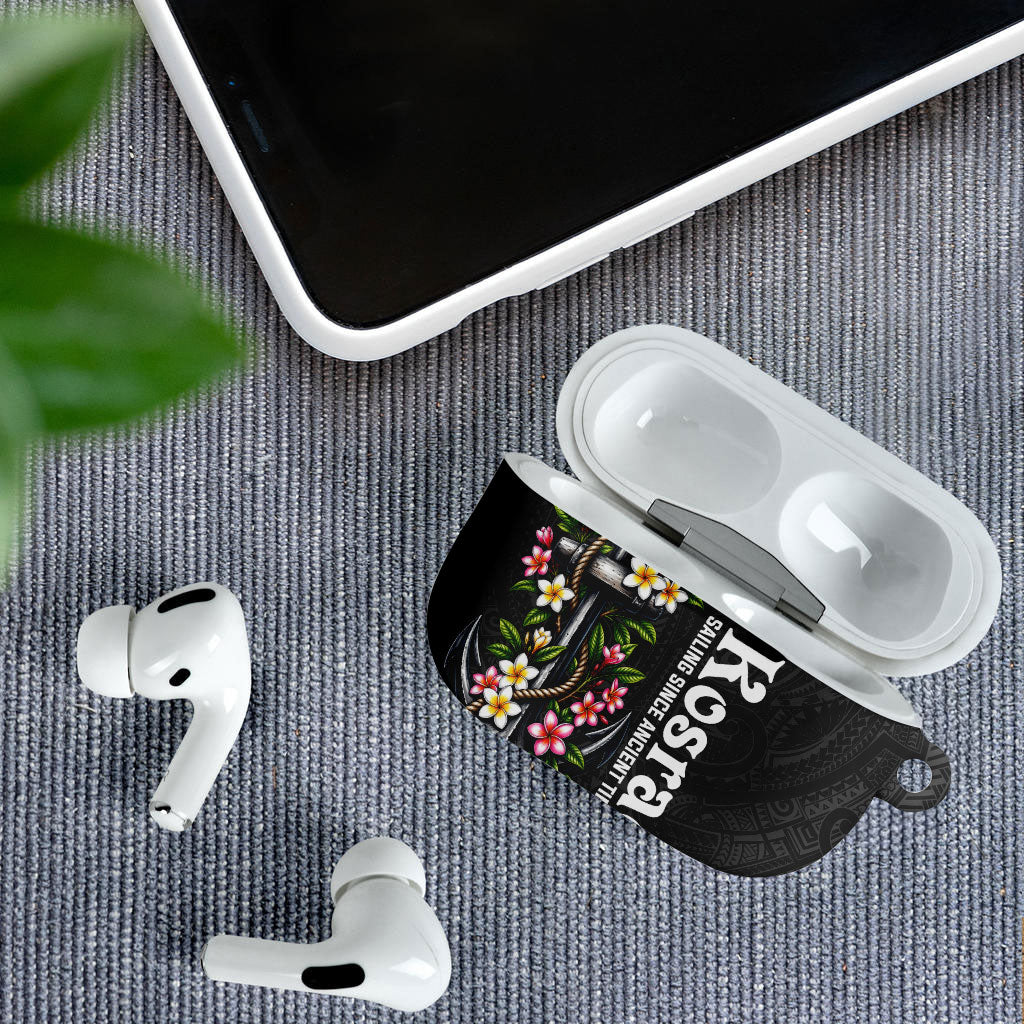 Kosrae Nautical Heritage AirPods Case Polynesian Tribal Anchor With Plumeria Tropical Art