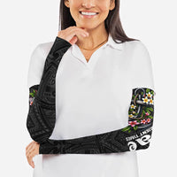 Kosrae Nautical Heritage Arm Sleeves Polynesian Tribal Anchor With Plumeria Tropical Art