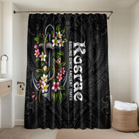 Kosrae Nautical Heritage Bathroom Set Polynesian Tribal Anchor With Plumeria Tropical Art