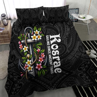 Kosrae Nautical Heritage Bedding Set Polynesian Tribal Anchor With Plumeria Tropical Art