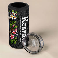 Kosrae Nautical Heritage 4 in 1 Can Cooler Tumbler Polynesian Tribal Anchor With Plumeria Tropical Art