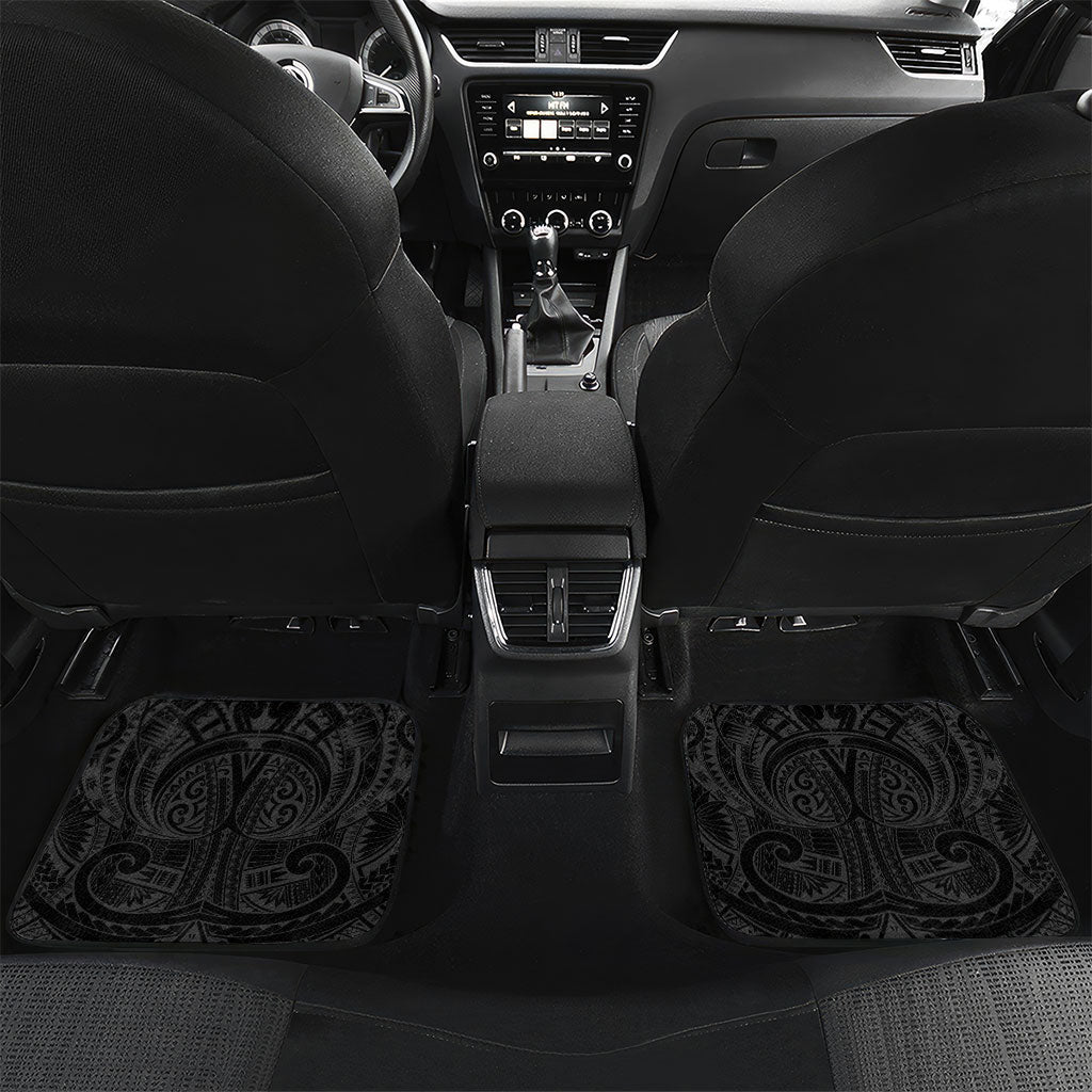 Kosrae Nautical Heritage Car Mats Polynesian Tribal Anchor With Plumeria Tropical Art