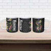 Kosrae Nautical Heritage Ceramic Mug Polynesian Tribal Anchor With Plumeria Tropical Art