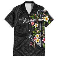 Kosrae Nautical Heritage Hawaiian Shirt Polynesian Tribal Anchor With Plumeria Tropical Art