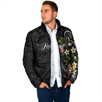 Kosrae Nautical Heritage Padded Jacket Polynesian Tribal Anchor With Plumeria Tropical Art