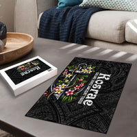 Kosrae Nautical Heritage Puzzle Polynesian Tribal Anchor With Plumeria Tropical Art