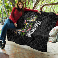 Kosrae Nautical Heritage Quilt Polynesian Tribal Anchor With Plumeria Tropical Art
