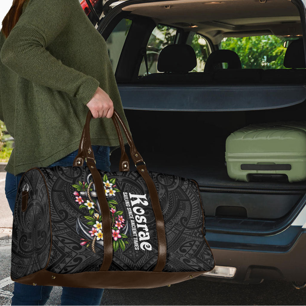 Kosrae Nautical Heritage Travel Bag Polynesian Tribal Anchor With Plumeria Tropical Art