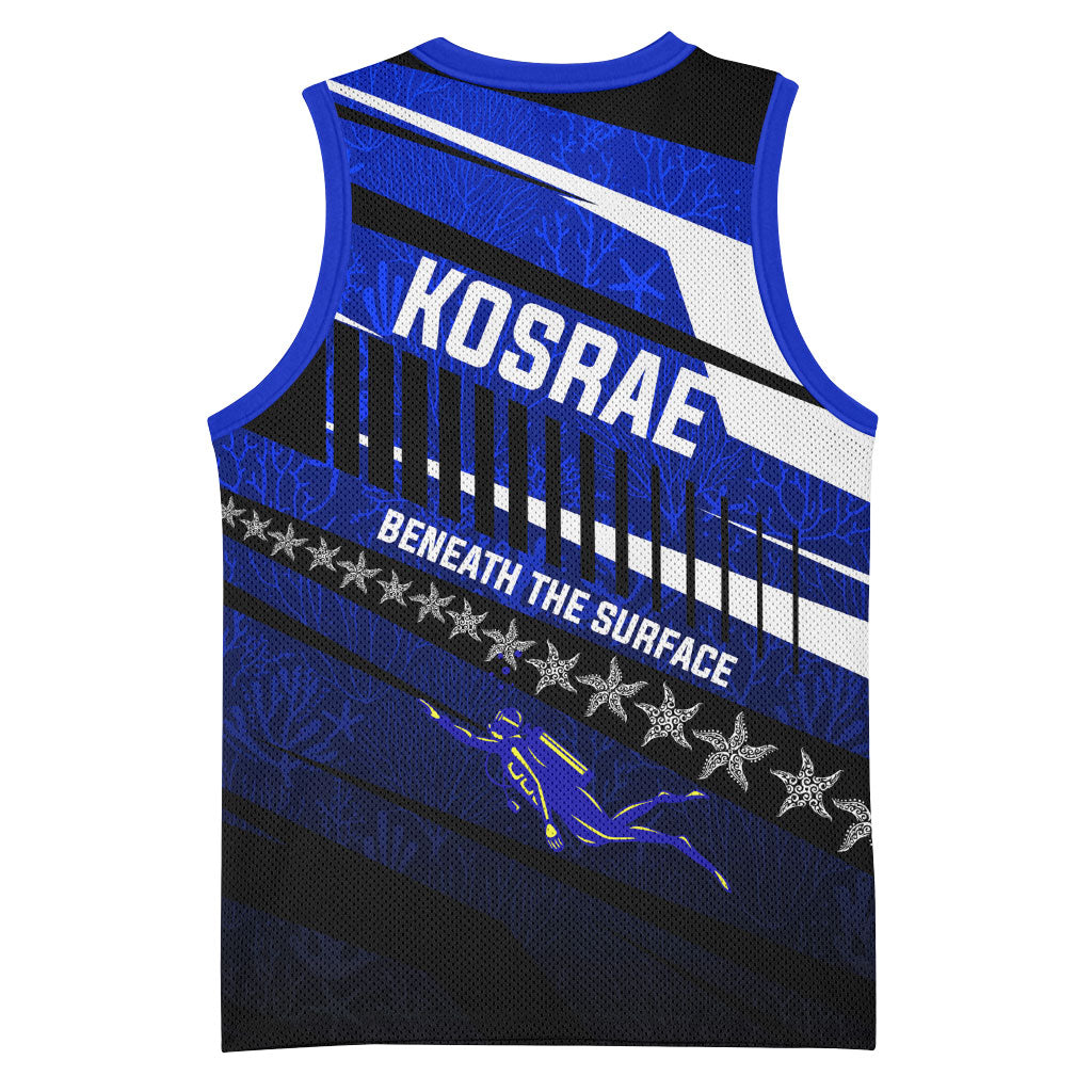 Kosrae Deep Sea Scuba Diving Basketball Jersey Blue Hole Beneath The Surface Coral Reef Graphic Art