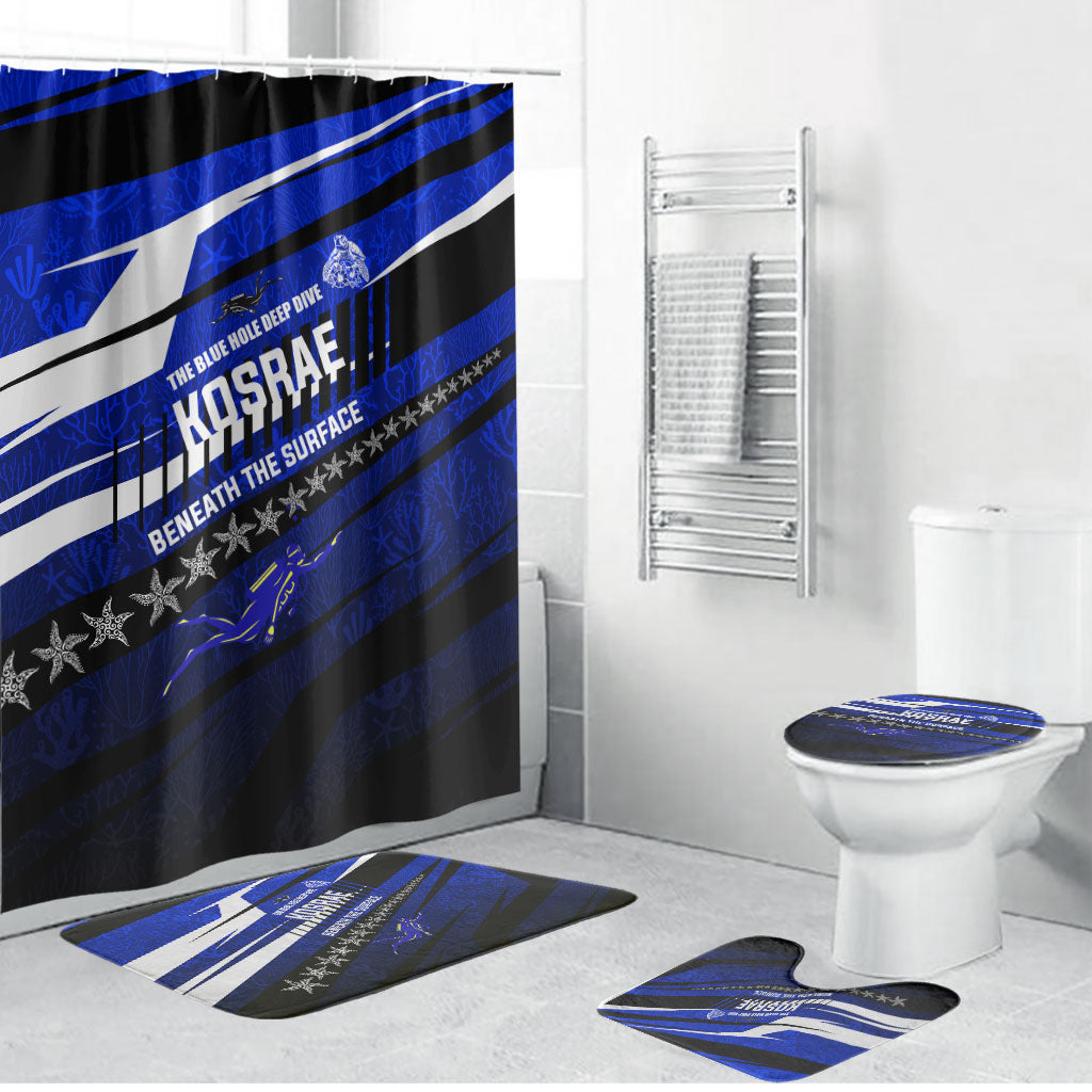 Kosrae Deep Sea Scuba Diving Bathroom Set Blue Hole Beneath The Surface Coral Reef Graphic Art