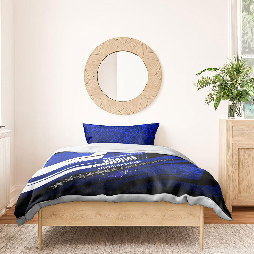 Kosrae Deep Sea Scuba Diving Bedding Set Blue Hole Beneath The Surface Coral Reef Graphic Art