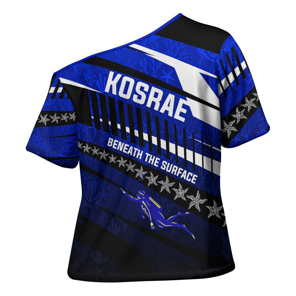 Kosrae Deep Sea Scuba Diving Cross Shoulder Shirt Blue Hole Beneath The Surface Coral Reef Graphic Art