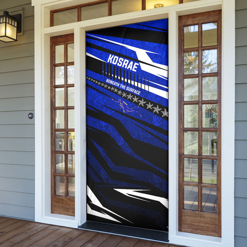 Kosrae Deep Sea Scuba Diving Door Cover Blue Hole Beneath The Surface Coral Reef Graphic Art
