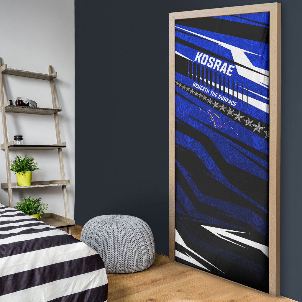 Kosrae Deep Sea Scuba Diving Door Cover Blue Hole Beneath The Surface Coral Reef Graphic Art