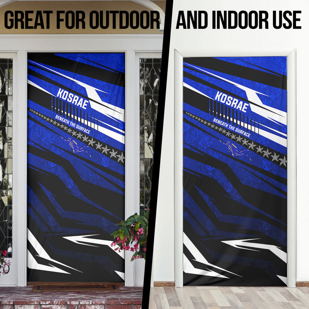 Kosrae Deep Sea Scuba Diving Door Cover Blue Hole Beneath The Surface Coral Reef Graphic Art