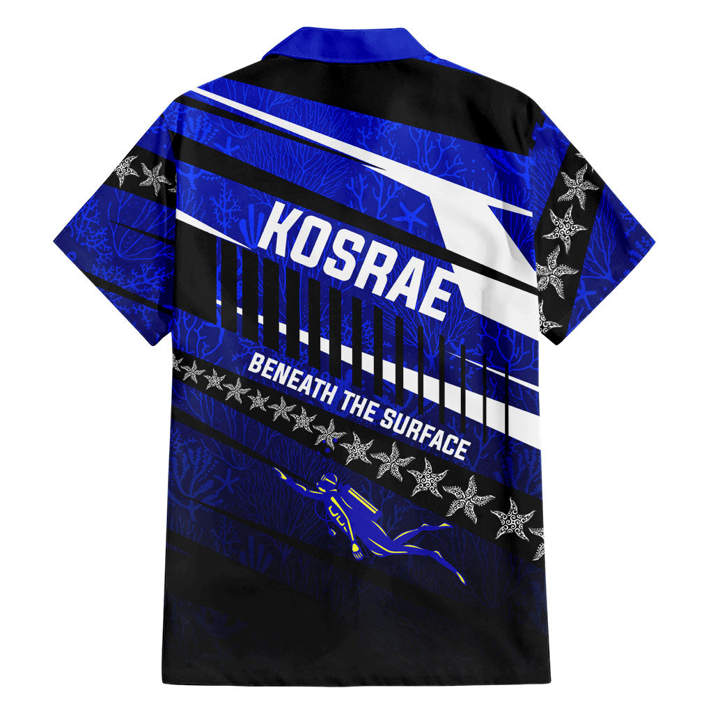 Kosrae Deep Sea Scuba Diving Family Matching Long Sleeve Bodycon Dress and Hawaiian Shirt Blue Hole Beneath The Surface Coral Reef Graphic Art