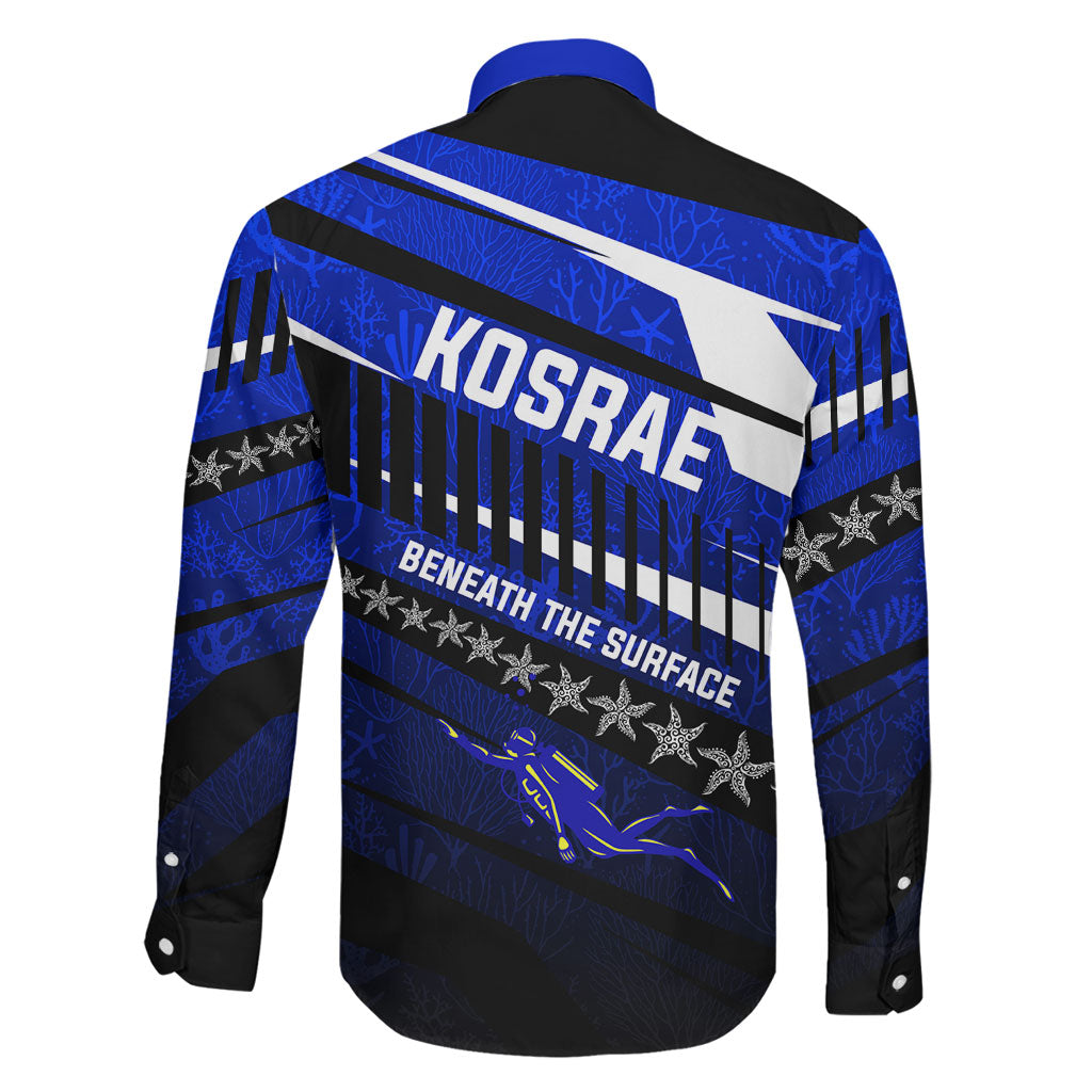 Kosrae Deep Sea Scuba Diving Family Matching Puletasi and Hawaiian Shirt Blue Hole Beneath The Surface Coral Reef Graphic Art