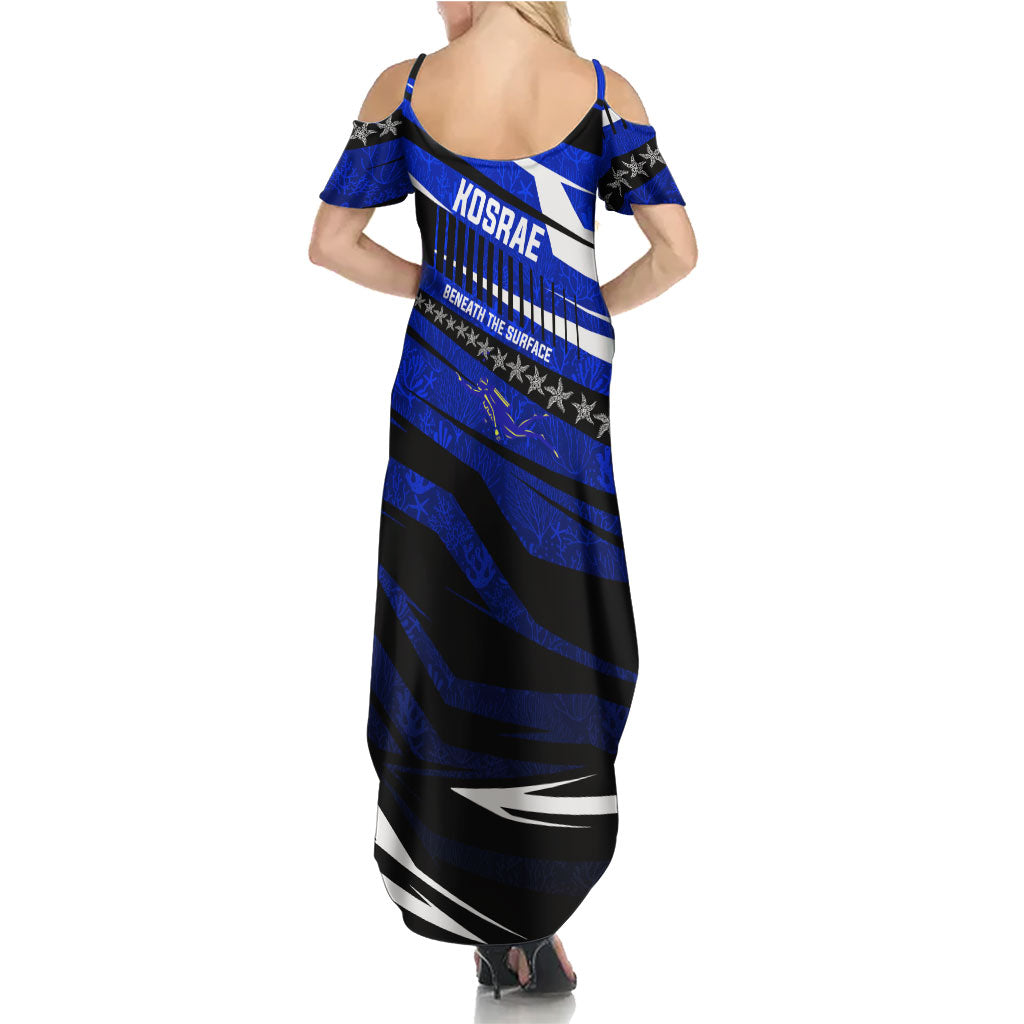 Kosrae Deep Sea Scuba Diving Family Matching Summer Maxi Dress and Hawaiian Shirt Blue Hole Beneath The Surface Coral Reef Graphic Art