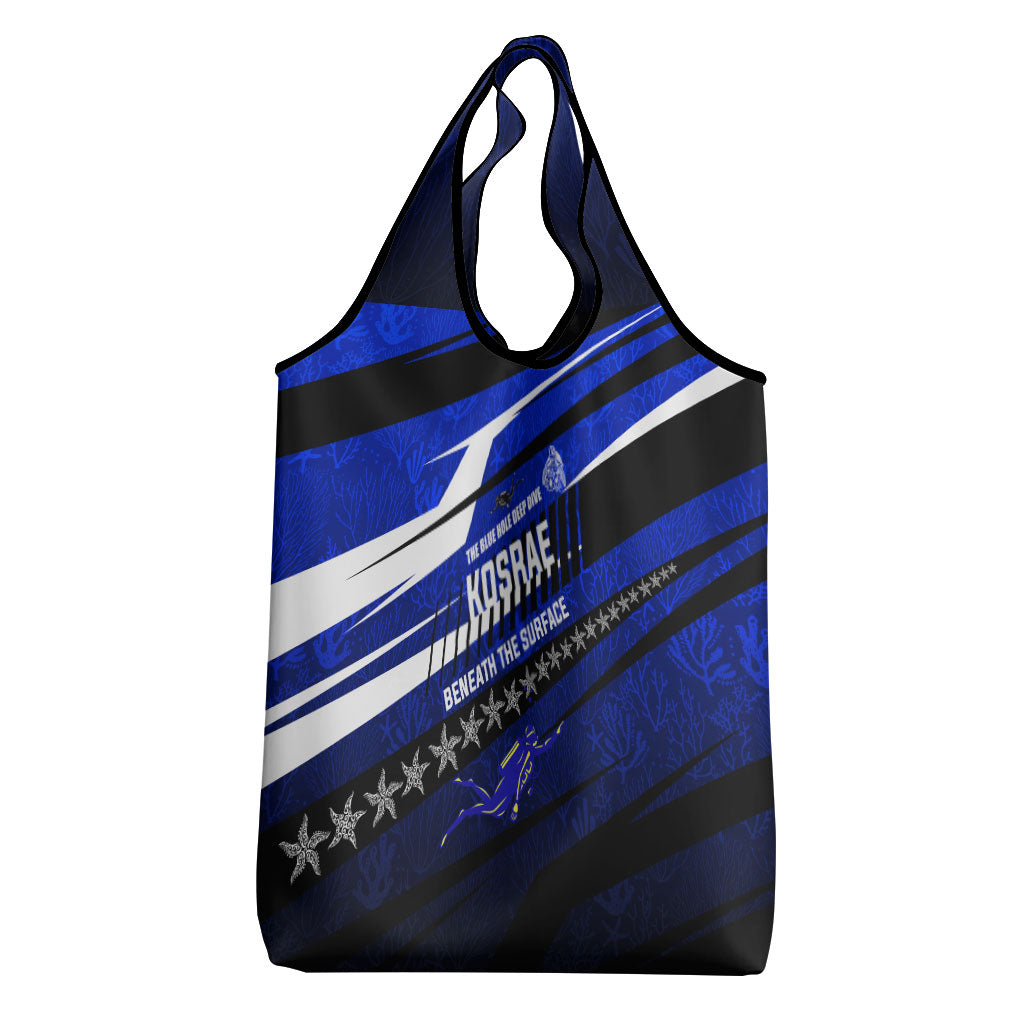 Kosrae Deep Sea Scuba Diving Grocery Bag Blue Hole Beneath The Surface Coral Reef Graphic Art
