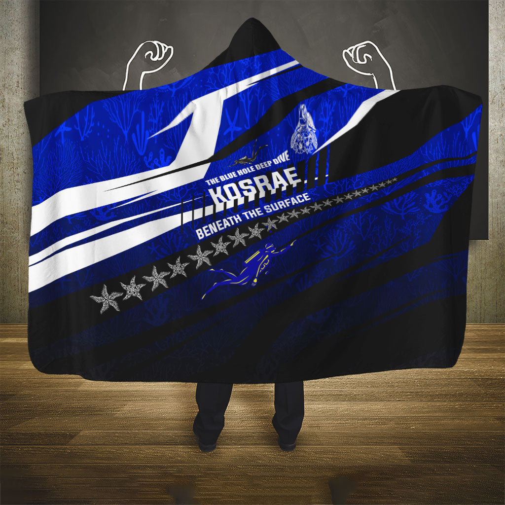 Kosrae Deep Sea Scuba Diving Hooded Blanket Blue Hole Beneath The Surface Coral Reef Graphic Art