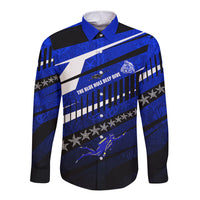 Kosrae Deep Sea Scuba Diving Long Sleeve Button Shirt Blue Hole Beneath The Surface Coral Reef Graphic Art