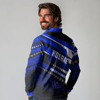 Kosrae Deep Sea Scuba Diving Long Sleeve Polo Shirt Blue Hole Beneath The Surface Coral Reef Graphic Art