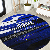 Kosrae Deep Sea Scuba Diving Round Carpet Blue Hole Beneath The Surface Coral Reef Graphic Art