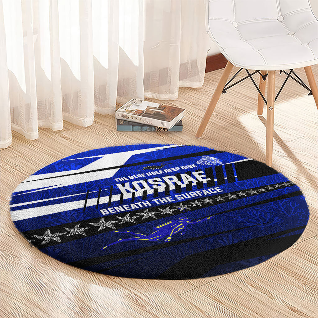 Kosrae Deep Sea Scuba Diving Round Carpet Blue Hole Beneath The Surface Coral Reef Graphic Art