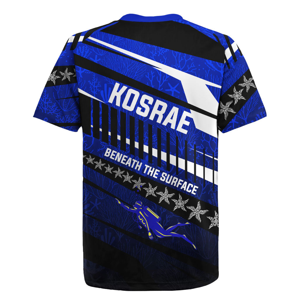 Kosrae Deep Sea Scuba Diving Rugby Jersey Blue Hole Beneath The Surface Coral Reef Graphic Art