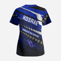 Kosrae Deep Sea Scuba Diving Scrub Top Blue Hole Beneath The Surface Coral Reef Graphic Art