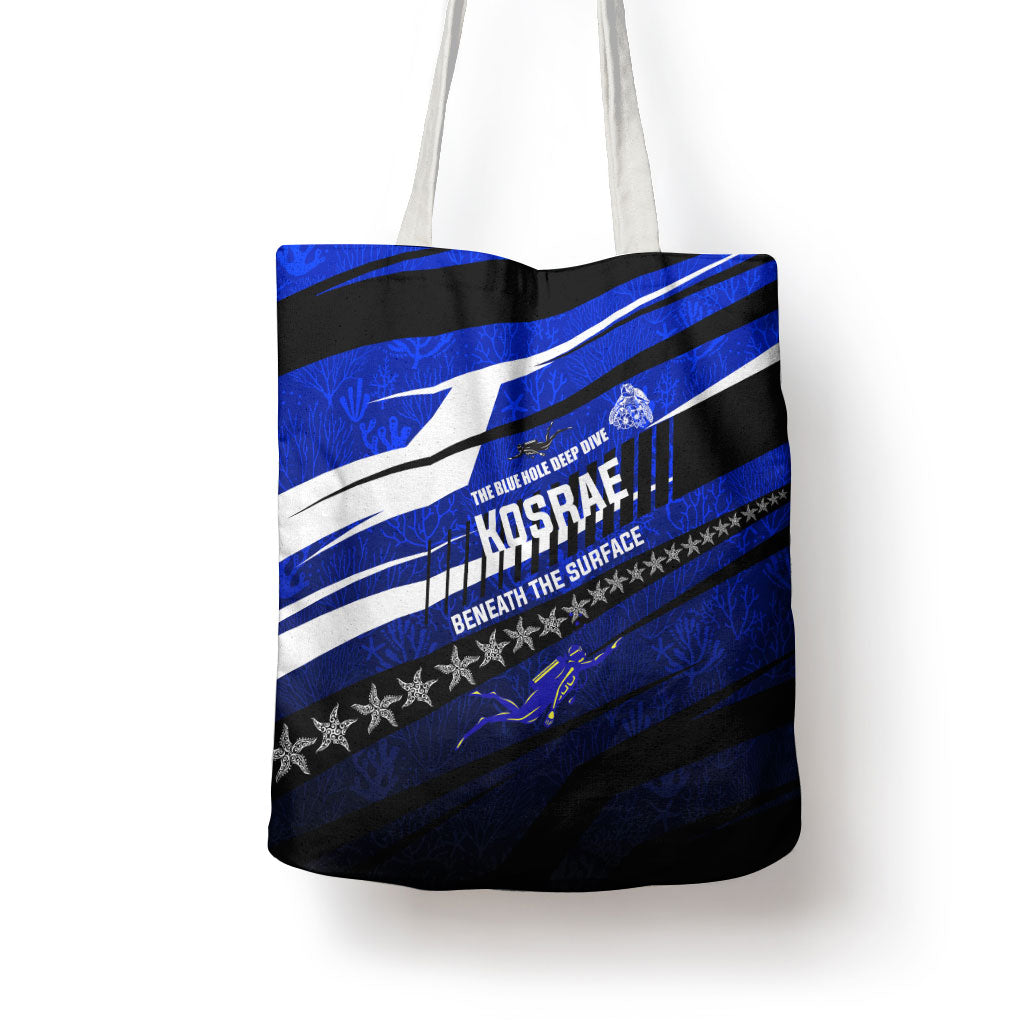Kosrae Deep Sea Scuba Diving Tote Bag Blue Hole Beneath The Surface Coral Reef Graphic Art