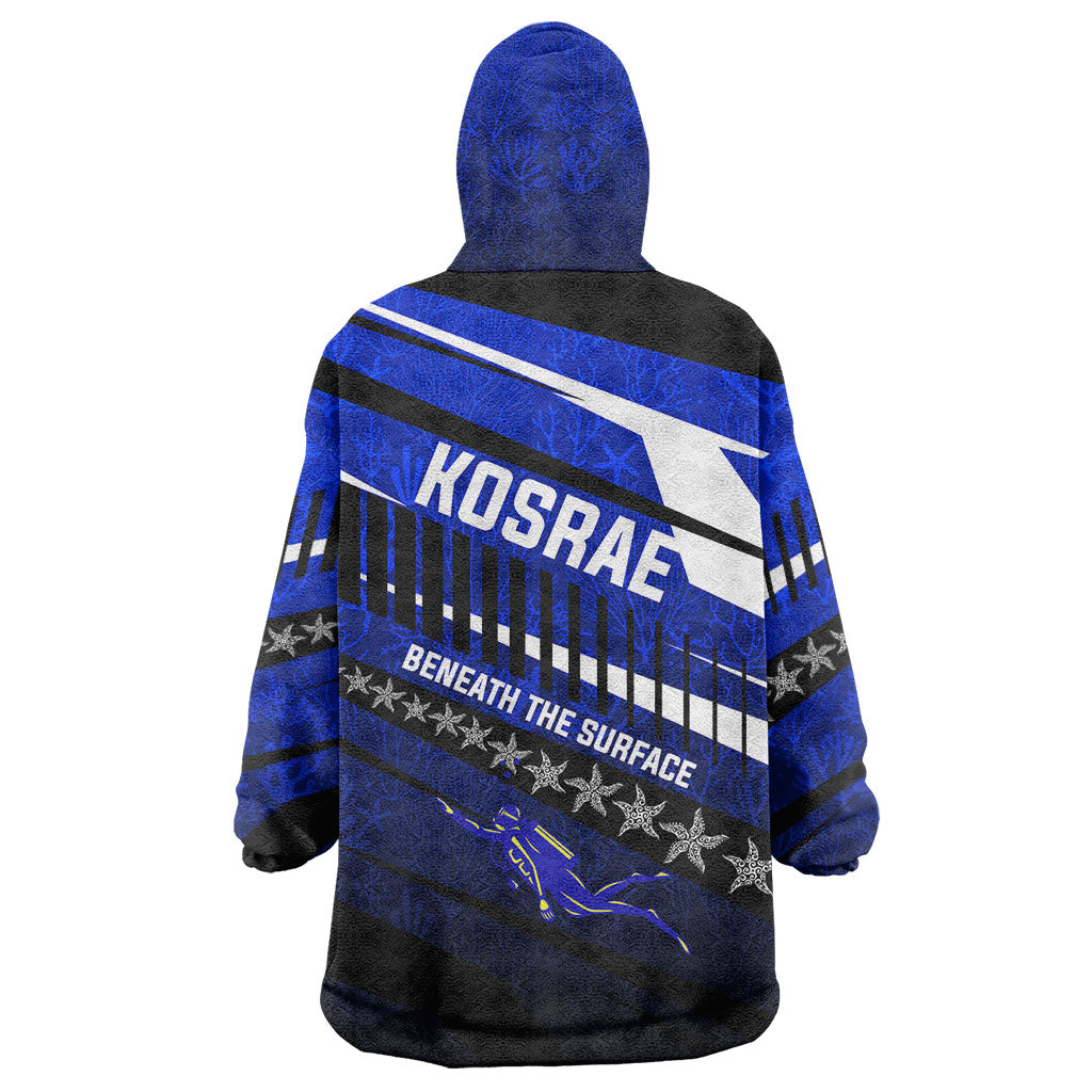 Kosrae Deep Sea Scuba Diving Wearable Blanket Hoodie Blue Hole Beneath The Surface Coral Reef Graphic Art