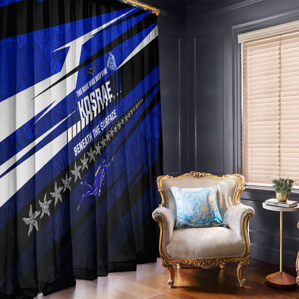 Kosrae Deep Sea Scuba Diving Window Curtain Blue Hole Beneath The Surface Coral Reef Graphic Art