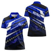 Kosrae Deep Sea Scuba Diving Women Polo Shirt Blue Hole Beneath The Surface Coral Reef Graphic Art