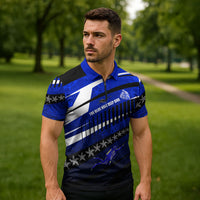 Kosrae Deep Sea Scuba Diving Zipper Polo Shirt Blue Hole Beneath The Surface Coral Reef Graphic Art