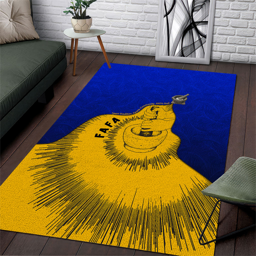 Kosrae Fafa Culinary Heritage Area Rug Kosraean Gold Taro Tradition Illustration With Coconut Leaves