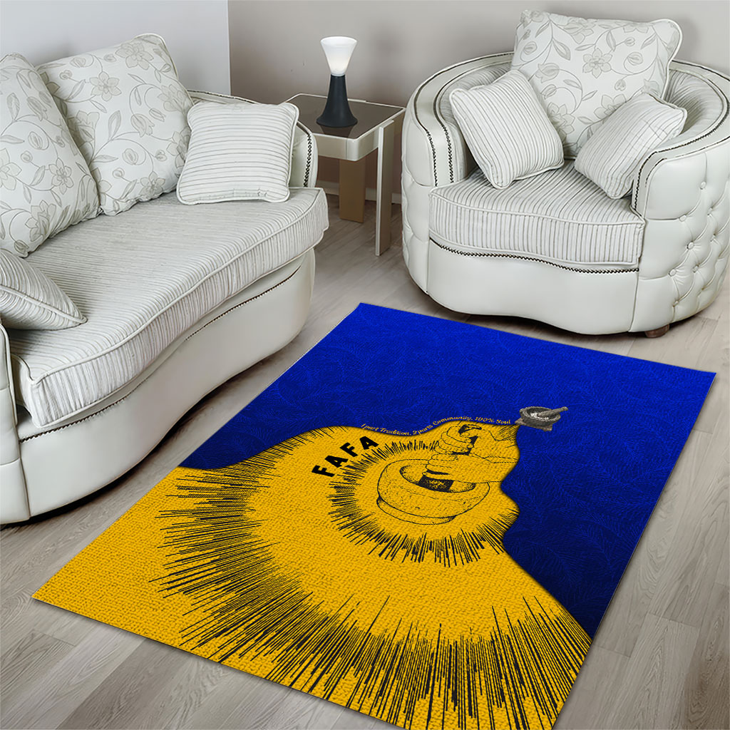 Kosrae Fafa Culinary Heritage Area Rug Kosraean Gold Taro Tradition Illustration With Coconut Leaves