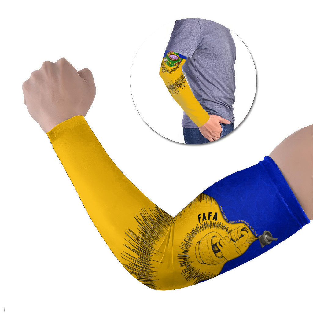 Kosrae Fafa Culinary Heritage Arm Sleeves Kosraean Gold Taro Tradition Illustration With Coconut Leaves
