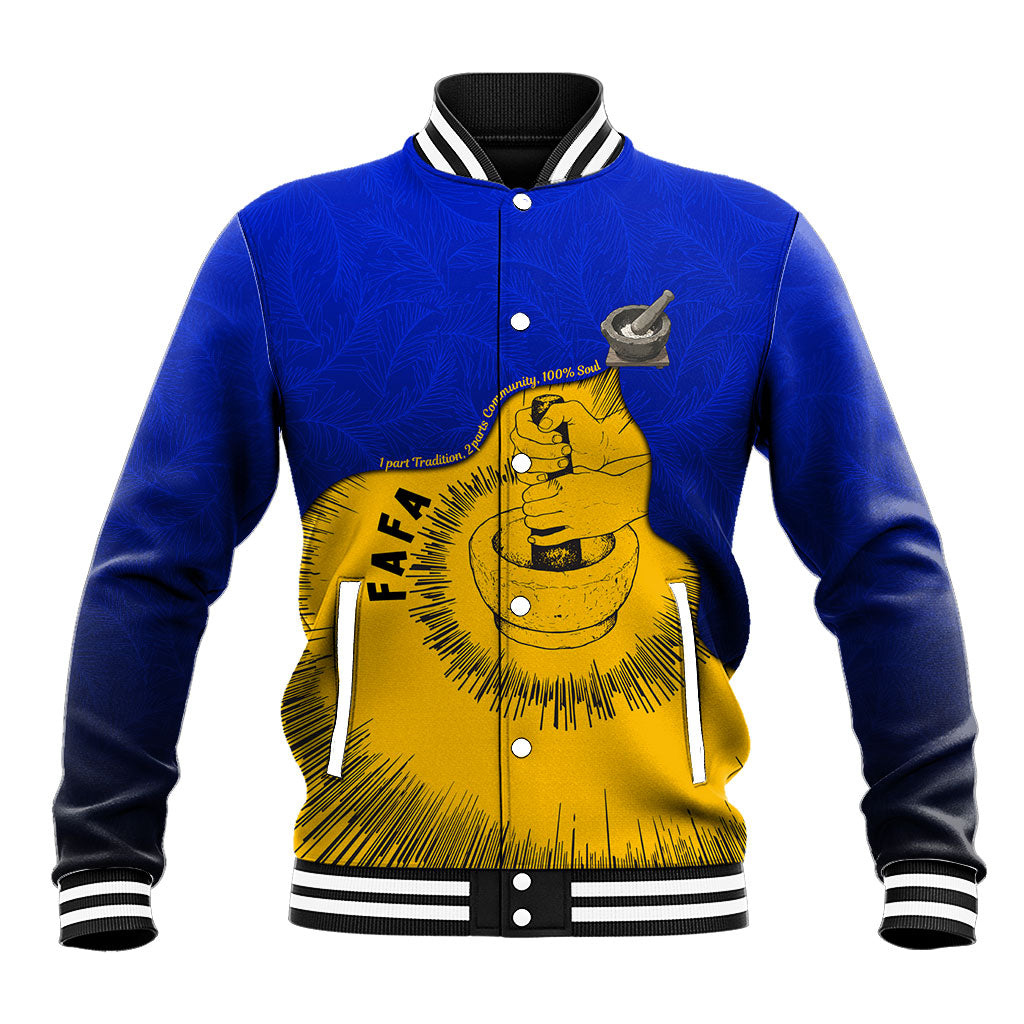 Kosrae Fafa Culinary Heritage Baseball Jacket Kosraean Gold Taro Tradition Illustration With Coconut Leaves