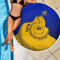 Kosrae Fafa Culinary Heritage Beach Blanket Kosraean Gold Taro Tradition Illustration With Coconut Leaves