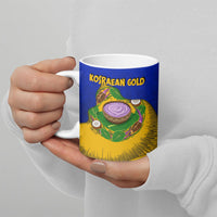 Kosrae Fafa Culinary Heritage Ceramic Mug Kosraean Gold Taro Tradition Illustration With Coconut Leaves