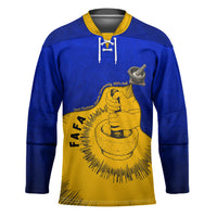 Kosrae Fafa Culinary Heritage Hockey Jersey Kosraean Gold Taro Tradition Illustration With Coconut Leaves